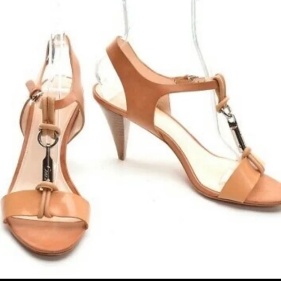 Coach Cream Heeled Sandals - Picture 2 of 4